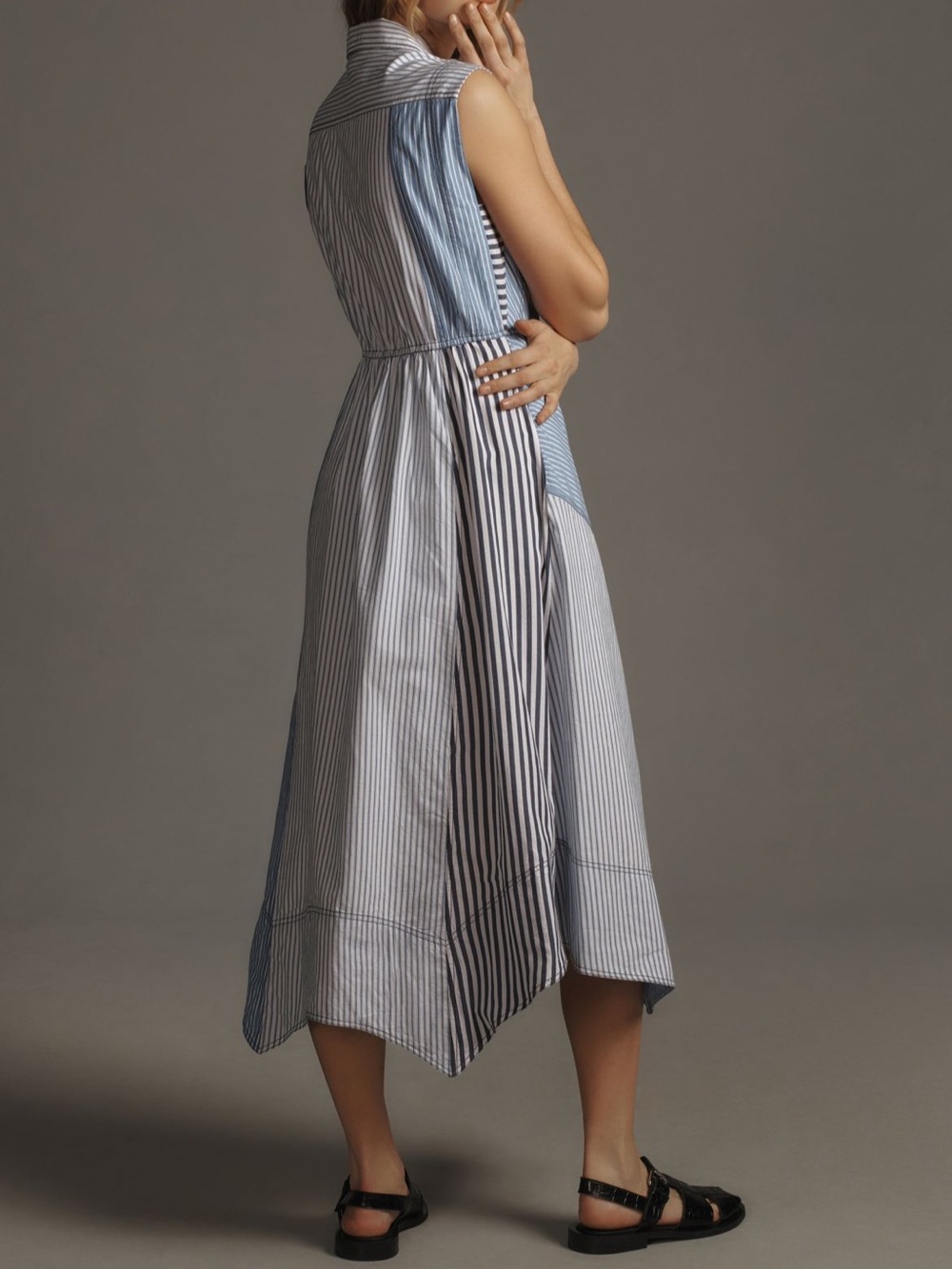Anthropologie Pilcro Asymmetrical Button-Front Wrap Dress - size XS - Picture 8 of 11